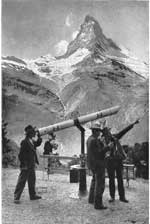 In the early 1900s, Zeiss pioneered many telescope designs.  This large terrestrial telescope was placed at the Matterhorn as a public service to exhibit the abilities of their designs.