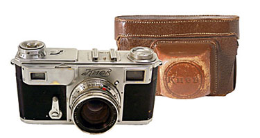 1947 Kiev camera which is probably from German parts taken from Jena and Saalfeld.