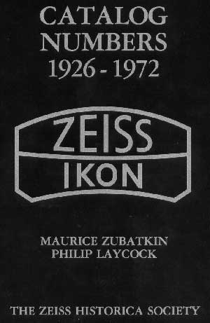 Bestell Number Listing of all Zeiss Ikon Photographic Products from 1926-1970